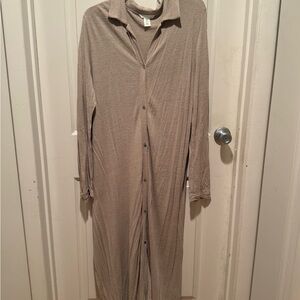 H&M Long Sleeve Beige Dress